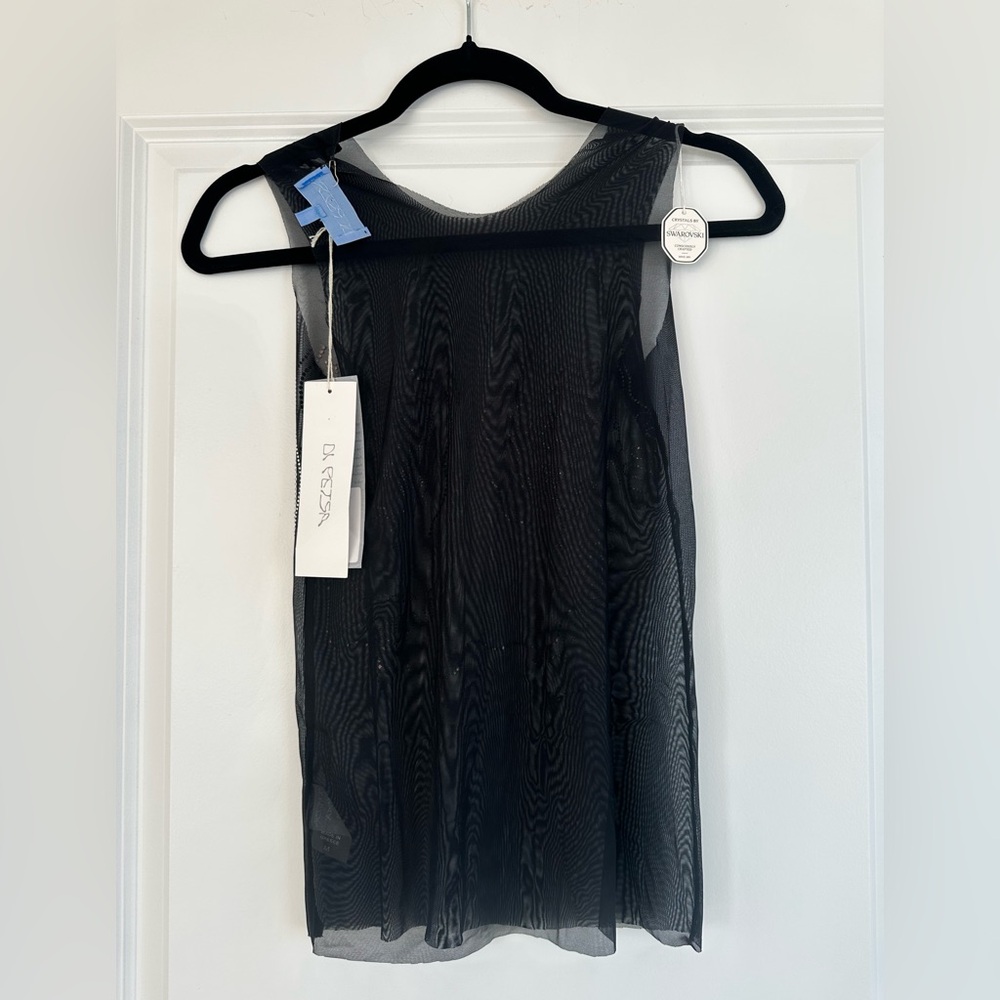 DI PETSA Venus Shell Swarovski Tank Top Black - Picture 6 of 6
